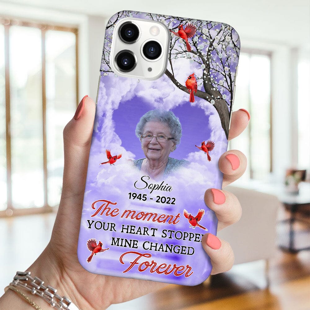 Memorial Cardinal Upload Photo Family Loss, A Big Piece Of My Heart Lives In Heaven Personalized Phone Case LPL28NOV23TP1 Silicone Phone Case HumanCustom - Unique Personalized Gifts Made Just for You 