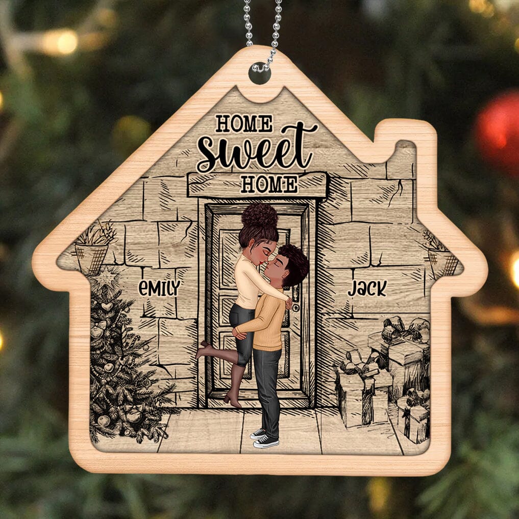 Our 1st Christmas Couple Portrait, Firefighter, Nurse, Police Officer, Military, Chef, EMS, Flight, Teacher, Gifts by Occupation Personalized Wood Ornament HTN20NOV23TT1 Wood Custom Shape Ornament HumanCustom - Unique Personalized Gifts Made Just for You 