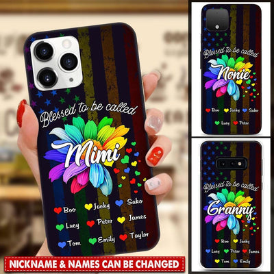 Blessed to be called Mimi Rainbow Flower US Flag Personalized Phone case NLA21JUL21TP1 Phonecase FUEL Iphone iPhone 14