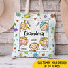 Grandma Nana Mommy Cartoon Happy Kids Personalized Tote Bag PM15JUN23CT4