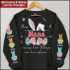 Customized Grandma Mom Easter Bunny Wears Her PEEPS On Her Sleeve 3D Sweatshirt HLD31JAN23XT1 3D Sweatshirt Humancustom - Unique Personalized Gifts