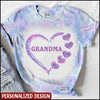 Grandma - Mom With Violet Heart Kids Personalized 3D T-Shirt NTN22JUN23XT1