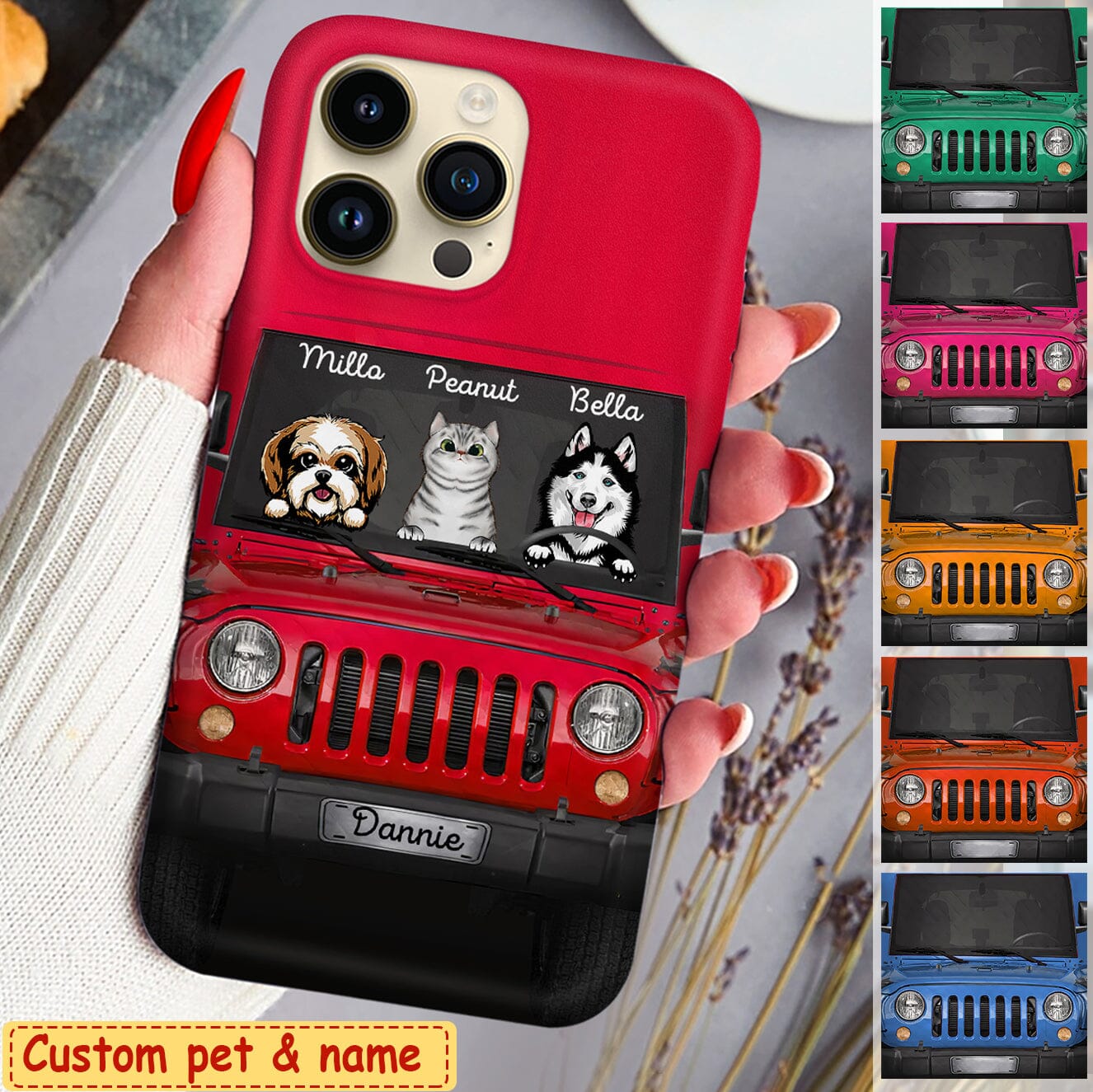 Love Puppy Kitten Pet Dog Cat Driving Colorful Car Personalized Phone Case NVL18DEC23CT1 Silicone Phone Case HumanCustom - Unique Personalized Gifts Made Just for You 