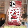 Red Gnome Heart Grandma With Grandkids Personalized Grandma Phone Case NLA08FEB22NY1-SHXT1 Silicone Phone Case Humancustom - Unique Personalized Gifts Iphone iPhone 13