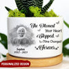 The Moment Your Heart Stopped, Mine Changed Forever Upload Photo Memorial Ceramic Plant Pot HTN31MAR23NA1 Ceramic Plant Pot Humancustom - Unique Personalized Gifts Ceramic Pot 1 Ceramic Pot