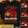 Personalized Buckle up Buttercup You Just Flipped My Witch Switch Halloween Cat Wine T-shirt Apparel FantasyCustom