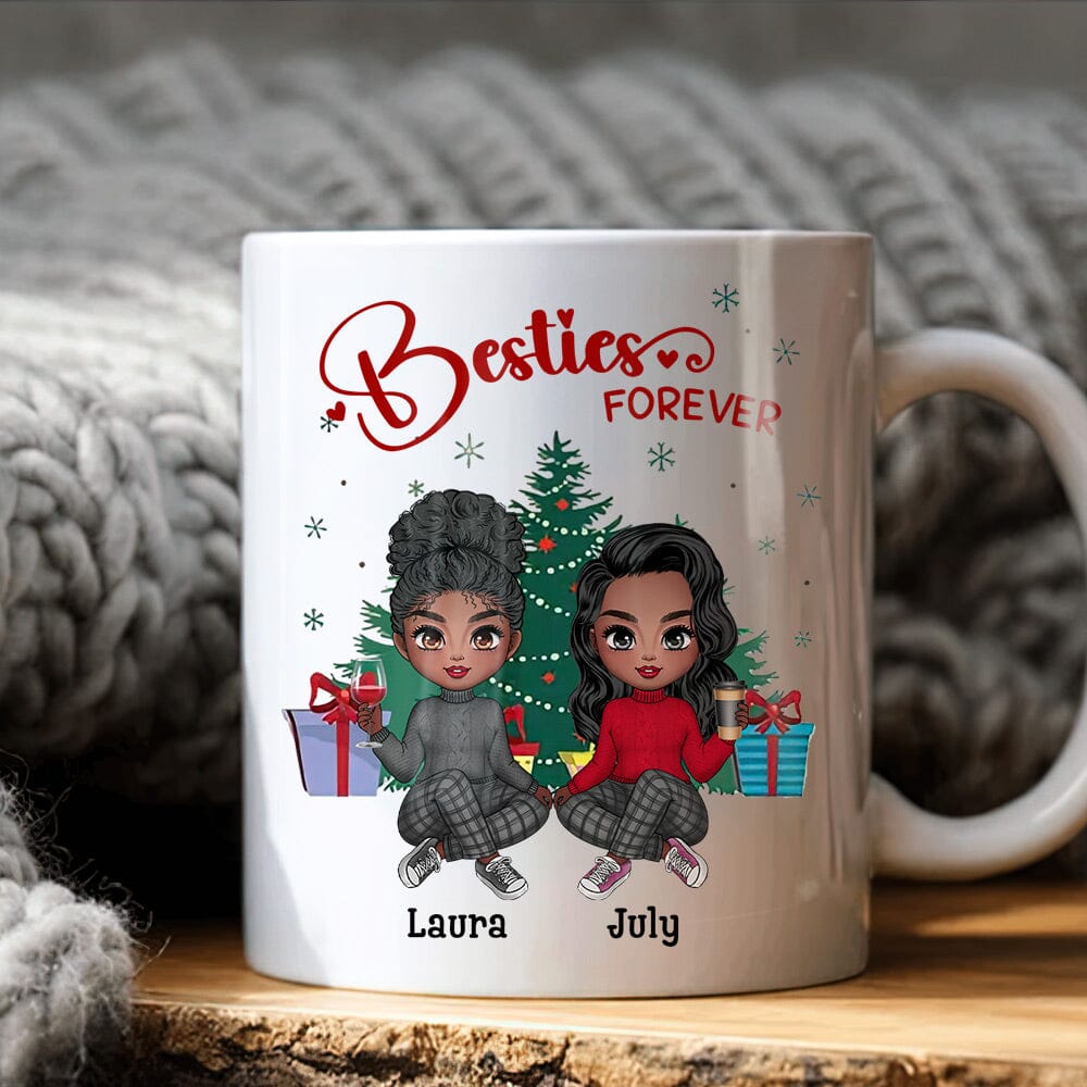 Pretty Doll Besties Forever Personalized Mug NVL22NOV23NY1 White Mug HumanCustom - Unique Personalized Gifts Made Just for You 