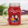 Doll Couple Sitting Together Since Personalized Drinking Jar NVL15JUN23NY3 Drinking Jar Humancustom - Unique Personalized Gifts