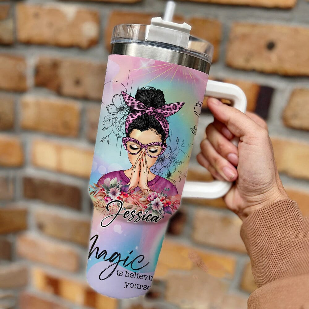 Daughter Affrimation Positive Motivational Personalizef 40oz Tumbler With Straw NVL02DEC23NY3 Tumbler With Straw HumanCustom - Unique Personalized Gifts Made Just for You 