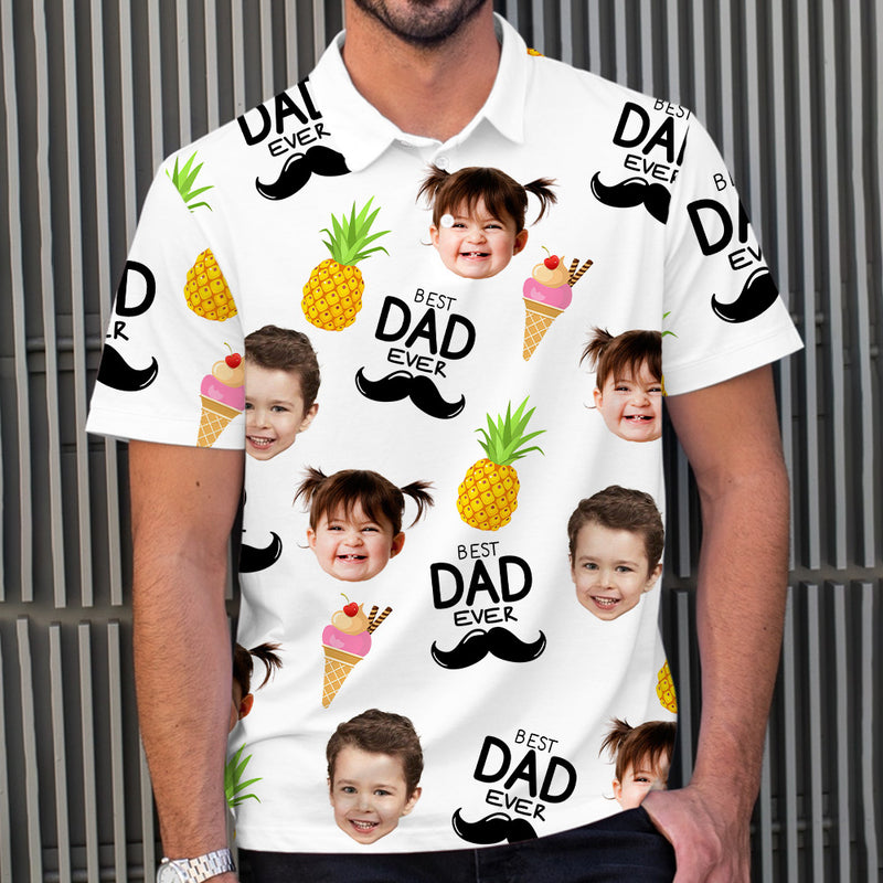 Best Dad Ever - Upload Photo Personalized Polo Shirt