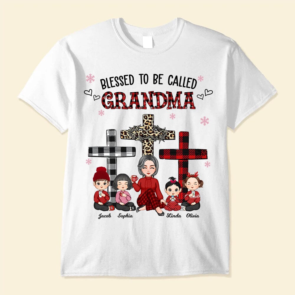 Blessed To Be Called Grandma Leopard Pattern Personalized White T-shirt & Hoodie VTX25OCT23NY1 White T-shirt and Hoodie HumanCustom - Unique Personalized Gifts Made Just for You Classic Tee White S