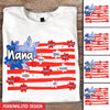 Personalized Flower With USA FLag Grandma And Grandkids Independence Day T-shirt For Nana Mimi Auntie NTA23MAY23NA1