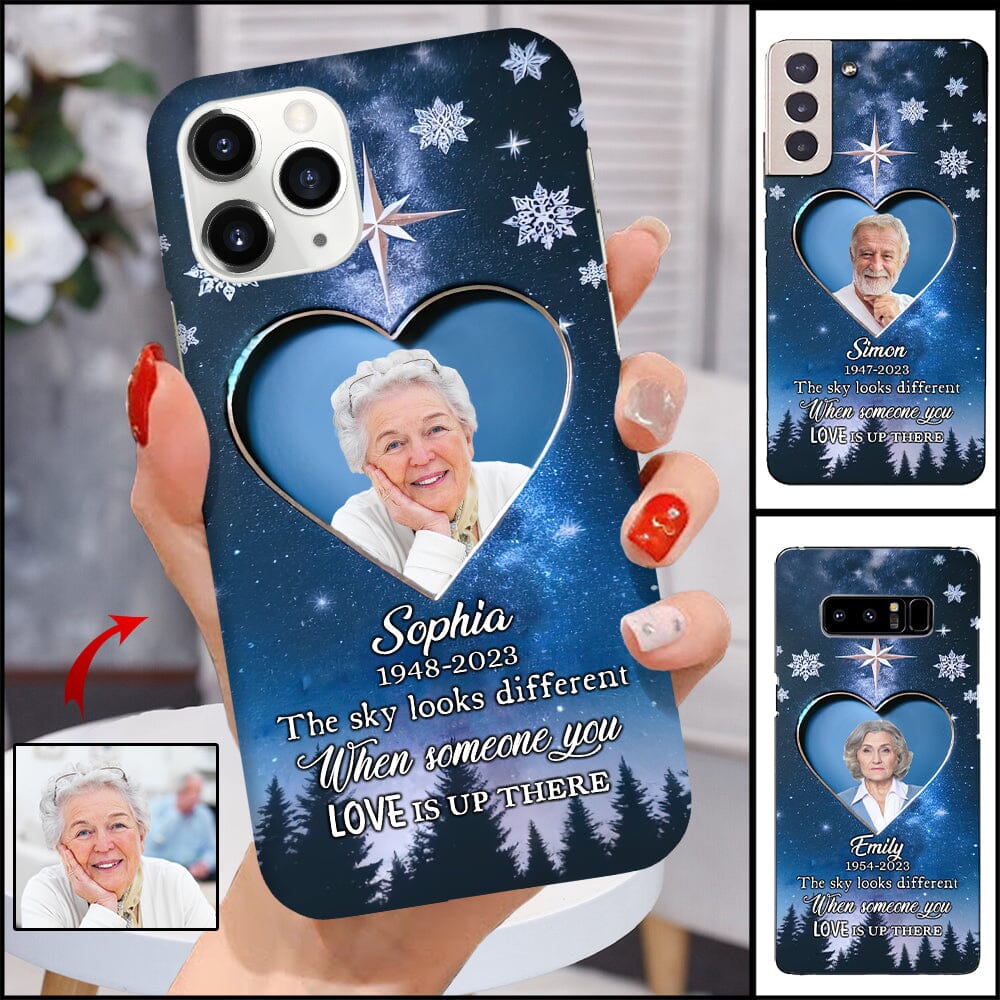 The Sky Looks Different When Someone You Love Is Up There - Personalized Custom Photo Memorial Silicon Phone Case - NTD15DEC23NY2 Silicone Phone Case HumanCustom - Unique Personalized Gifts Made Just for You Iphone iPhone 15 