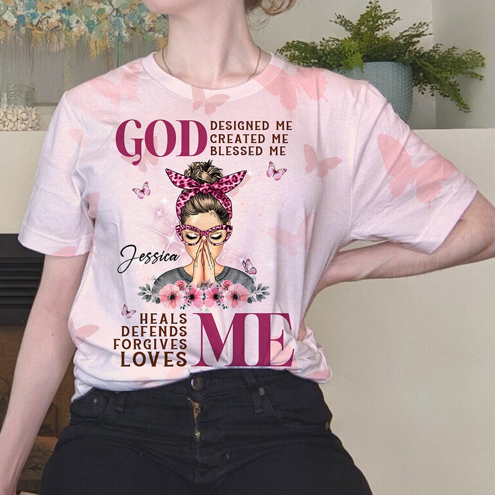 Personalized God Woman Praying God Blessed Me Forgives Me 3D T-shirt LPL19OCT23NY2 3D T-shirt HumanCustom - Unique Personalized Gifts Made Just for You S 