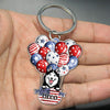 4th of July Cute Puppy Pet Dog Lovers American Flag Hot Air Balloon Personalized Keychain LPL02JUN23NY2