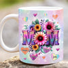 Glitter Glaxy Flower Mom Little Heart Kids Personalized Mug LPL04MAY24NY1