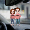 Personalized Doll Couple Holding Hands Gift For Husband, Wife Couple Car Ornament NVL17JUL23NY1 Car Ornament Humancustom - Unique Personalized Gifts