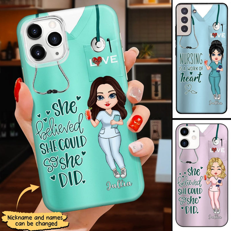 She believed She could so she did Nurse Doctor Personalized Phone Case