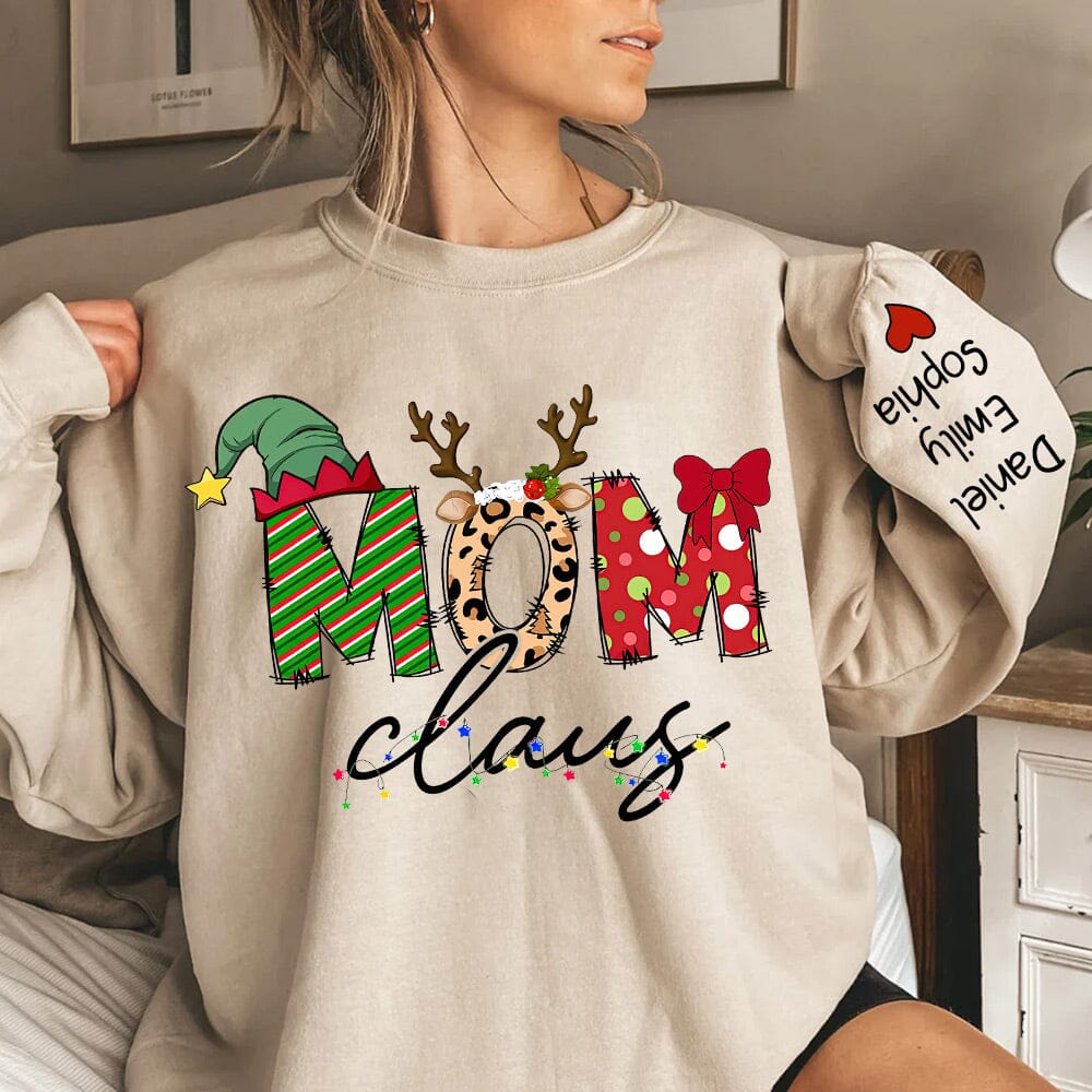 Nana Claus Christmas Personalized 2D Sweatshirt Sleeve Custom VTX26OCT23NY1 White T-shirt and Hoodie HumanCustom - Unique Personalized Gifts Made Just for You Sweatshirt White S