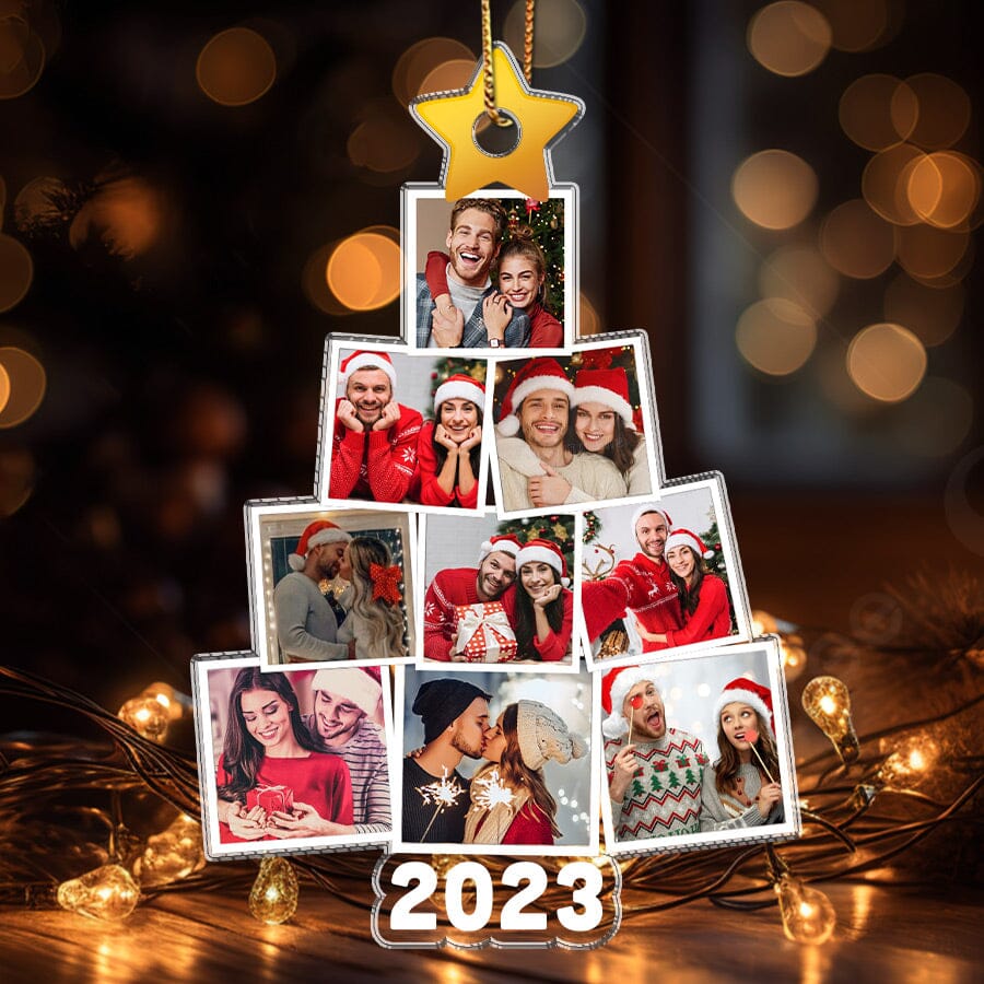 Photo Couple Tree Christmas Personalized Acrylic Ornament NVL07NOV23NY3 Acrylic Ornament HumanCustom - Unique Personalized Gifts Made Just for You Pack 1 