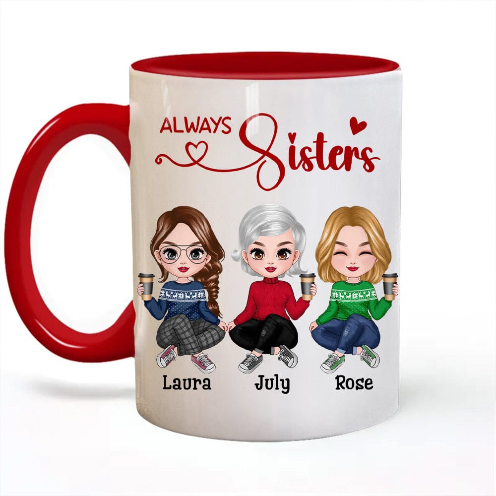 Pretty Doll Besties Sisters Forever Personalized Mug NVL20NOV23NY1 Accent Mug HumanCustom - Unique Personalized Gifts Made Just for You 