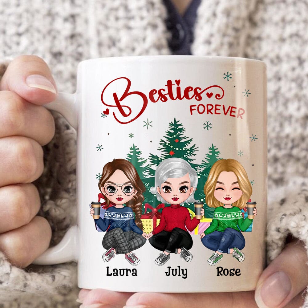 Pretty Doll Besties Forever Personalized Mug NVL22NOV23NY1 White Mug HumanCustom - Unique Personalized Gifts Made Just for You 