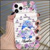 Hello Spring Hydrangea Violet Gnome With Cute Butterflies Grandkids Personalized Phone case Awesome gift present for Grandmas Moms Aunties HTN15MAY23NY1 Silicone Phone Case Humancustom - Unique Personalized Gifts