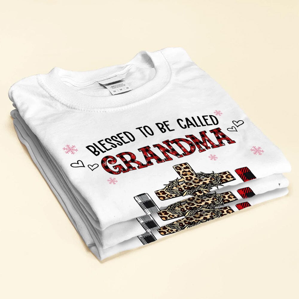 Blessed To Be Called Grandma Leopard Pattern Personalized White T-shirt & Hoodie VTX25OCT23NY1 White T-shirt and Hoodie HumanCustom - Unique Personalized Gifts Made Just for You 