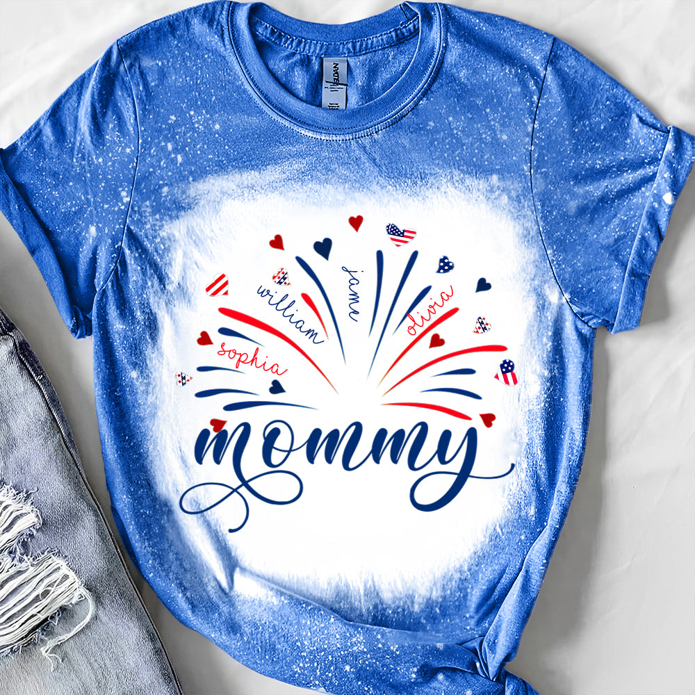 Firework America Flag Grandma And Kids Personalized 3D T-shirt NVL11APR24NY3