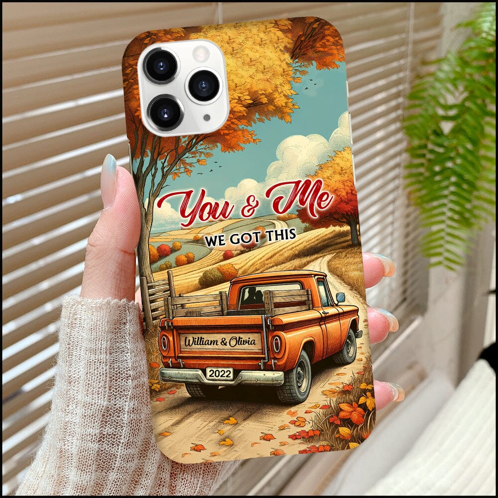 God blessed the broken road that led me straight to you Romantic Truck Couple Personalized Phone case Gift for Him For Her HTN26DEC23NY3 Silicone Phone Case HumanCustom - Unique Personalized Gifts Made Just for You 