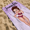 Life's A Beach, Enjoy The Party - Bestie Personalized Custom Beach Towel - Gift For Best Friends, BFF, Sisters NVL17JUN23NY5