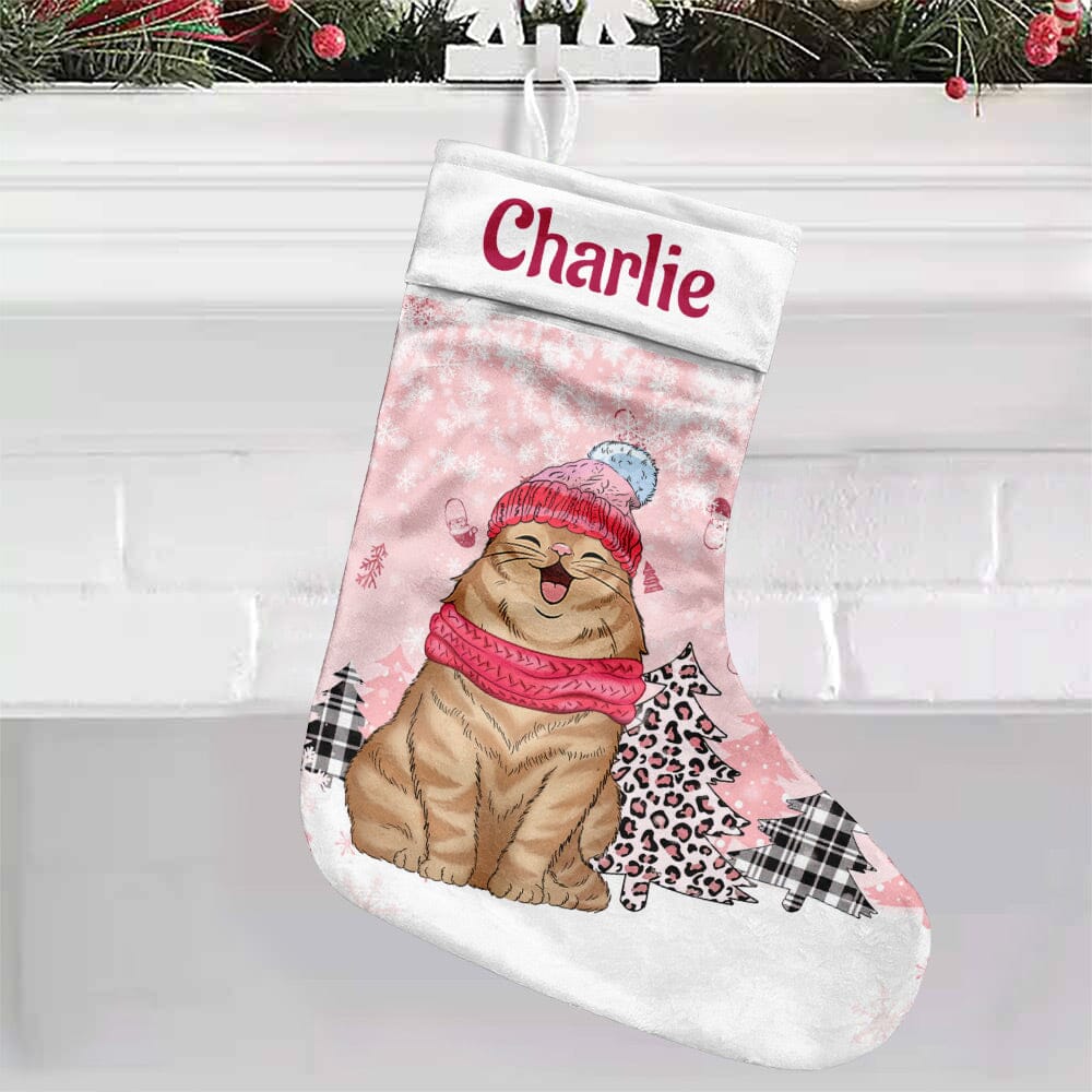 Cute Cat Kitten Pet Personalized Christmas Stocking HTN11OCT23NY1 Christmas Stocking HumanCustom New 