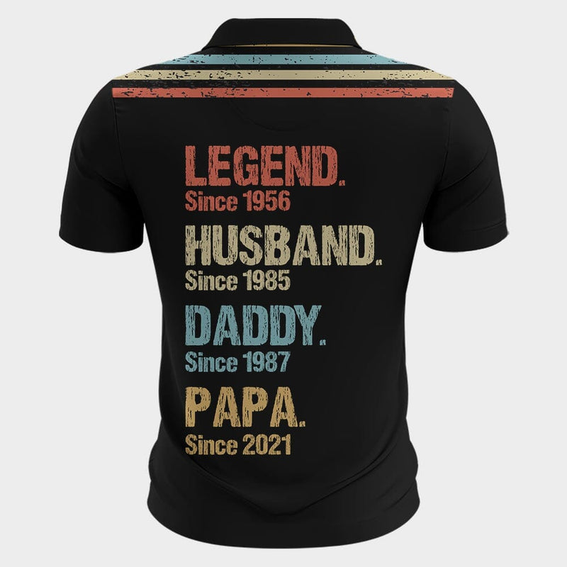 Vintage Legend Husband Daddy Since Year, Happy Father's Day Personalized Polo Shirt