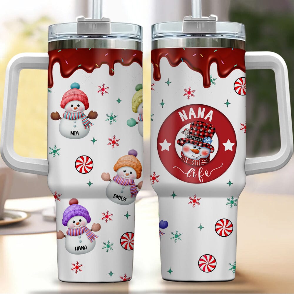 Christmas Grandma Snowman With Kids - Personalized 40oz Tumbler - NTD29NOV23NY2 Tumbler With Straw HumanCustom - Unique Personalized Gifts Made Just for You 