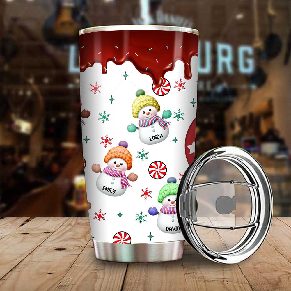 Christmas Grandma Snowman With Kids - Personalized Stainless Steel Tumbler - NTD01DEC23NY3 Stainless Steel Tumbler HumanCustom - Unique Personalized Gifts Made Just for You 