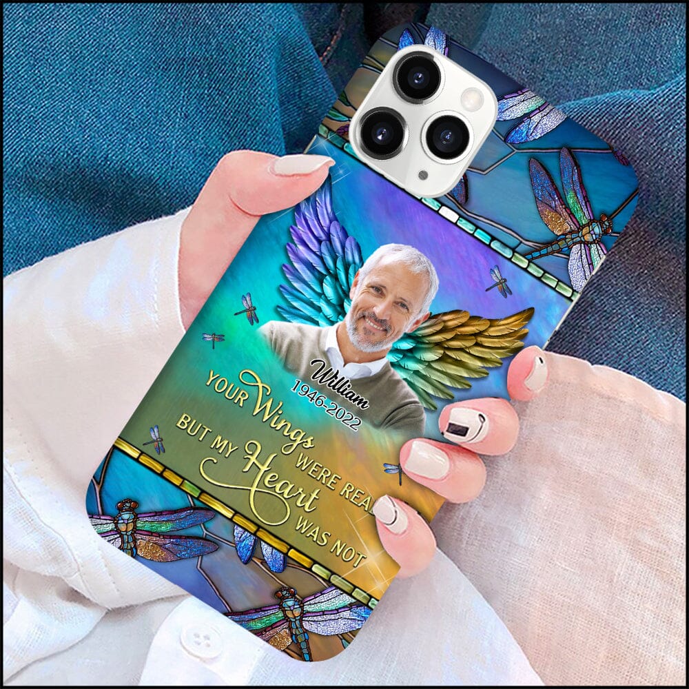 Memorial Upload Photo Wings, Your Wings Were Ready But My Heart Was Not Personalized Phone Case LPL12OCT23NY1 Silicone Phone Case HumanCustom New 