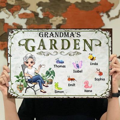 Personalized Mother's Day Gift Mom Grandma's Garden Nana's Love Bugs Metal Sign HLD06APR23NY1 Metal Sign Humancustom - Unique Personalized Gifts