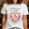 Memorial Upload Image Pinky Heart Wings Flower, I'll Hold You In My Heart Until I Can Hold You In Heaven Personalized Shirt LPL06MAY24NY2
