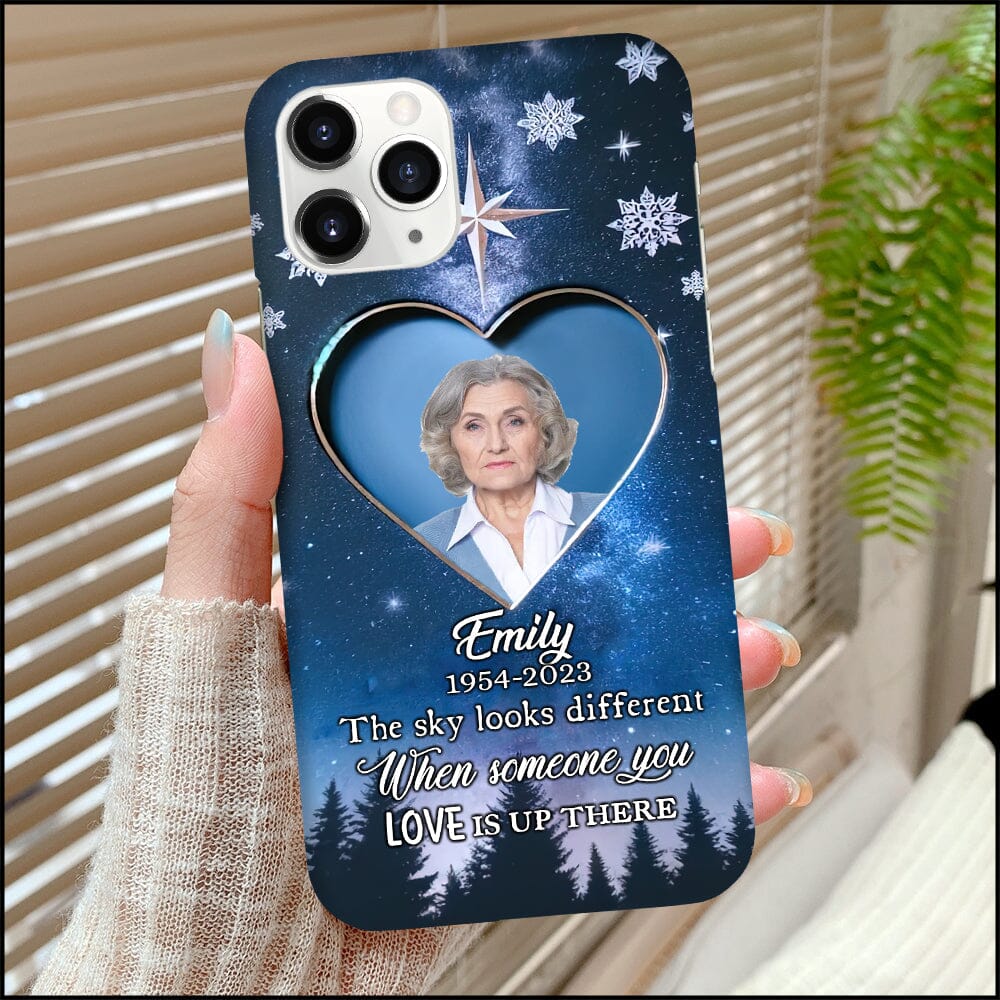 The Sky Looks Different When Someone You Love Is Up There - Personalized Custom Photo Memorial Silicon Phone Case - NTD15DEC23NY2 Silicone Phone Case HumanCustom - Unique Personalized Gifts Made Just for You 