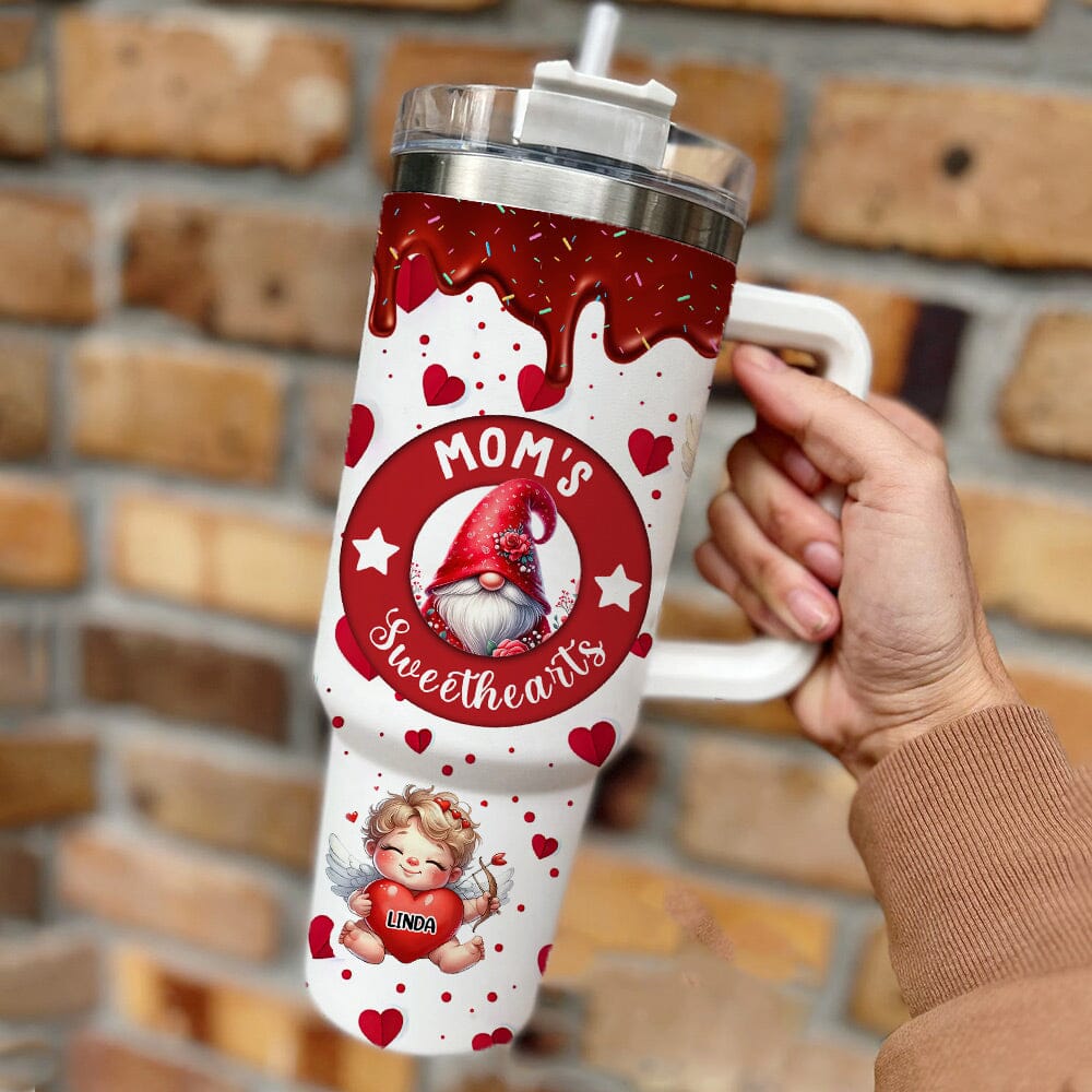 Grandma Gnome With Kids - Personalized Valentine 40oz Tumbler - NTD22DEC23NY1 Tumbler With Straw HumanCustom - Unique Personalized Gifts Made Just for You 