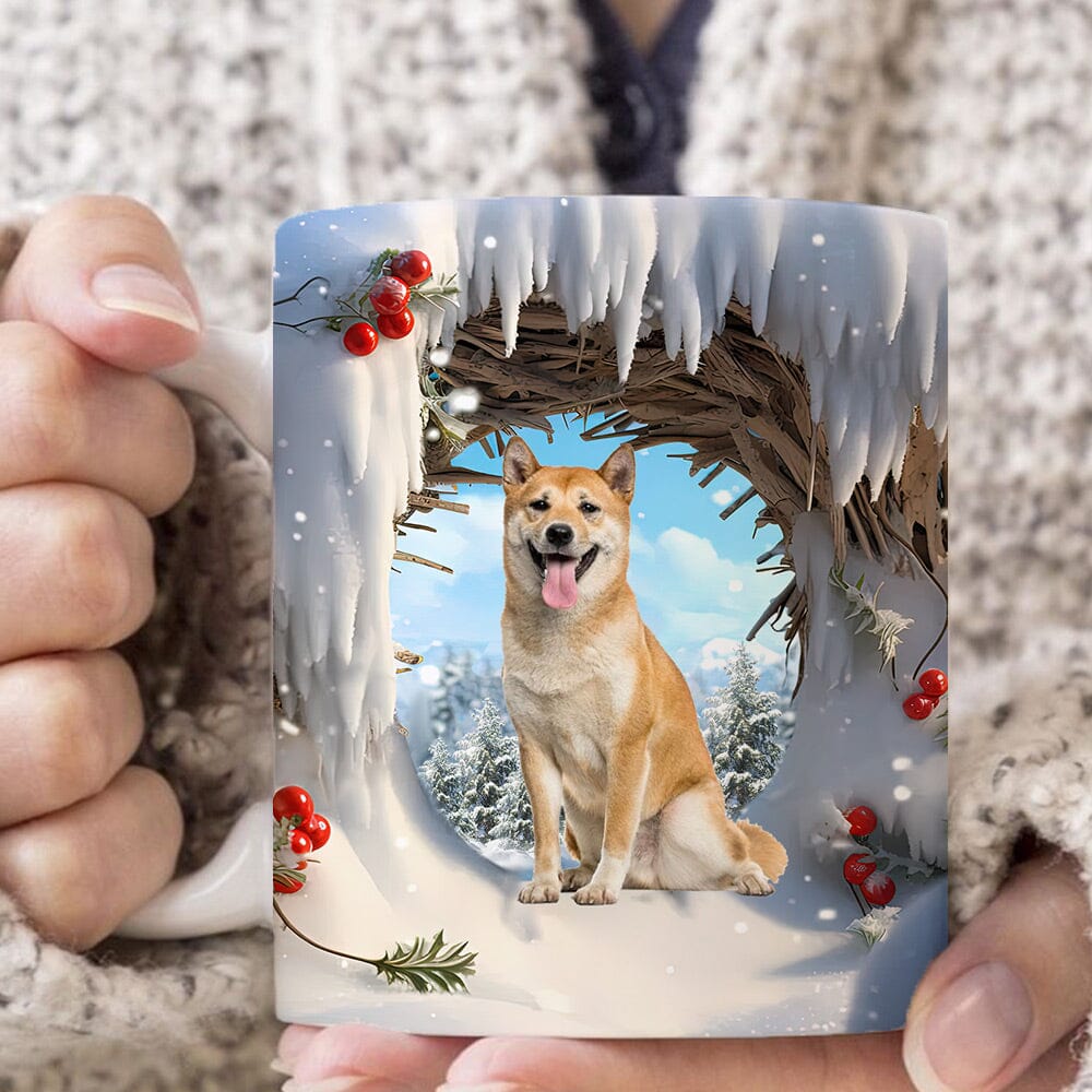 Custom Pet Photo 3D Winter Snowy - Personalized Mug - NTD09NOV11NY1 White Mug Edge HumanCustom - Unique Personalized Gifts Made Just for You 