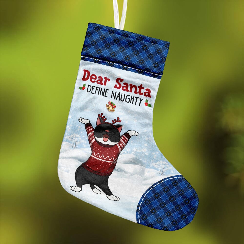 Have A Lovely Christmas With Cat - Cat Christmas Costumes - Personalized Christmas Stocking NVL10OCT23NY1 Christmas Stocking HumanCustom New 