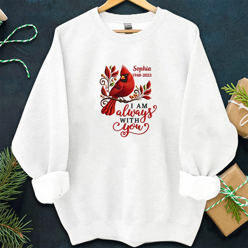 Embroidery Cardinal Memorial Personalized Sweatshirt HTN23NOV23NY2 Embroidered Sweatshirt HumanCustom - Unique Personalized Gifts Made Just for You 