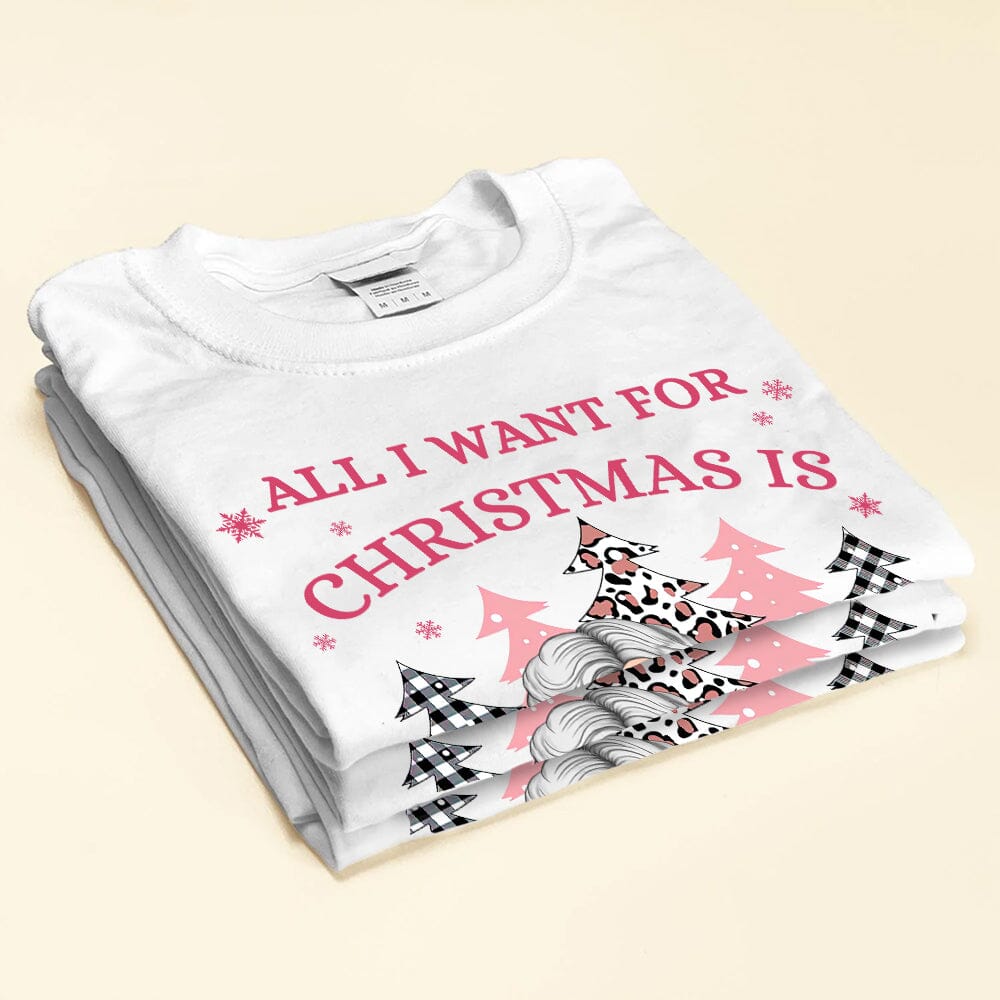 All I Want For Christmas Is My Grandkids Pink Color Personalized T-shirt And Hoodie VTX02NOV23NY1 White T-shirt and Hoodie HumanCustom - Unique Personalized Gifts Made Just for You 