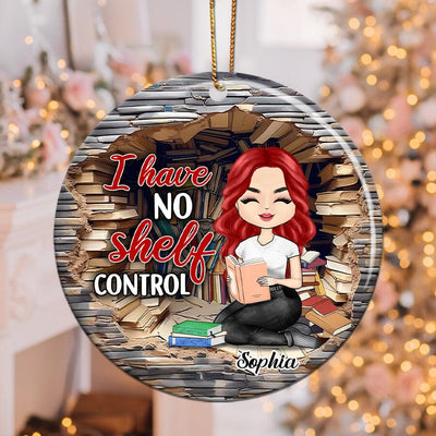 Just A Girl Who Loves Books Personalized Ceramic Ornament VTX30OCT23NY1 Circle Ceramic Ornament HumanCustom - Unique Personalized Gifts Made Just for You