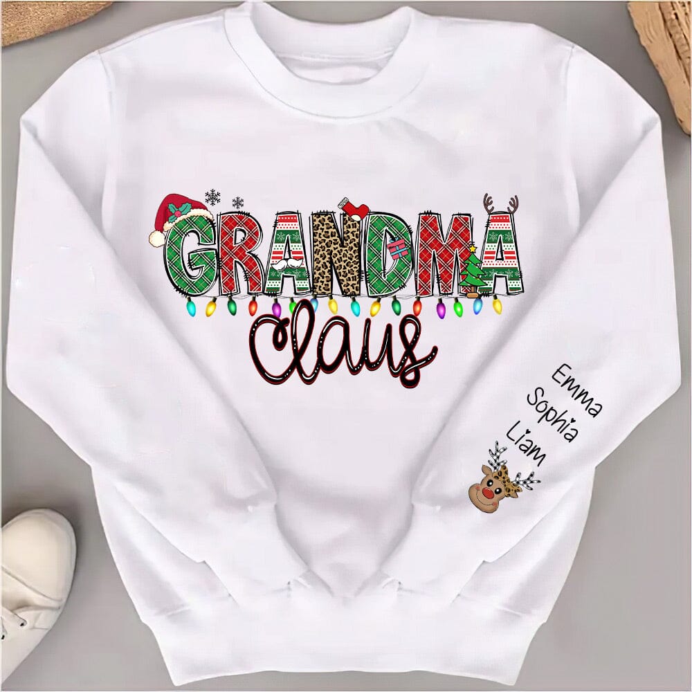 Grandma Claus Christmas Personalized 2D Sweatshirt Sleeve Custom VTX20SEP23NY1 White T-shirt and Hoodie HumanCustom - Unique Personalized Gifts Made Just for You 