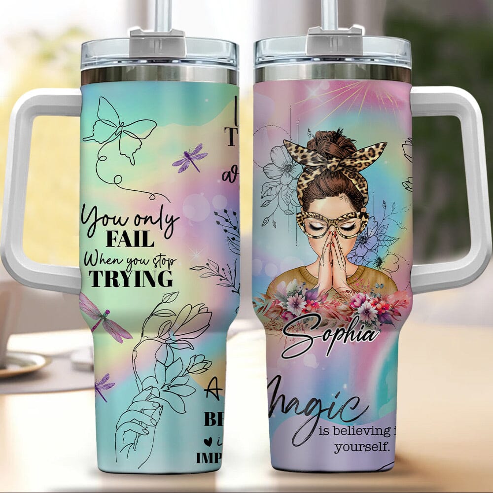 Daughter Affrimation Positive Motivational Personalizef 40oz Tumbler With Straw NVL02DEC23NY3 Tumbler With Straw HumanCustom - Unique Personalized Gifts Made Just for You 