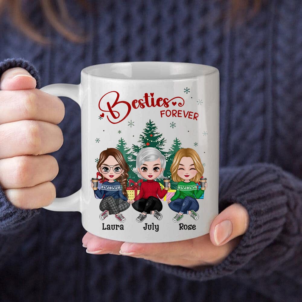 Pretty Doll Besties Forever Personalized Mug NVL22NOV23NY1 White Mug HumanCustom - Unique Personalized Gifts Made Just for You 