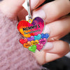 Vibrant Heart Paint Grandma Mom Kids Personalized Keychain LPL08APR24NY1