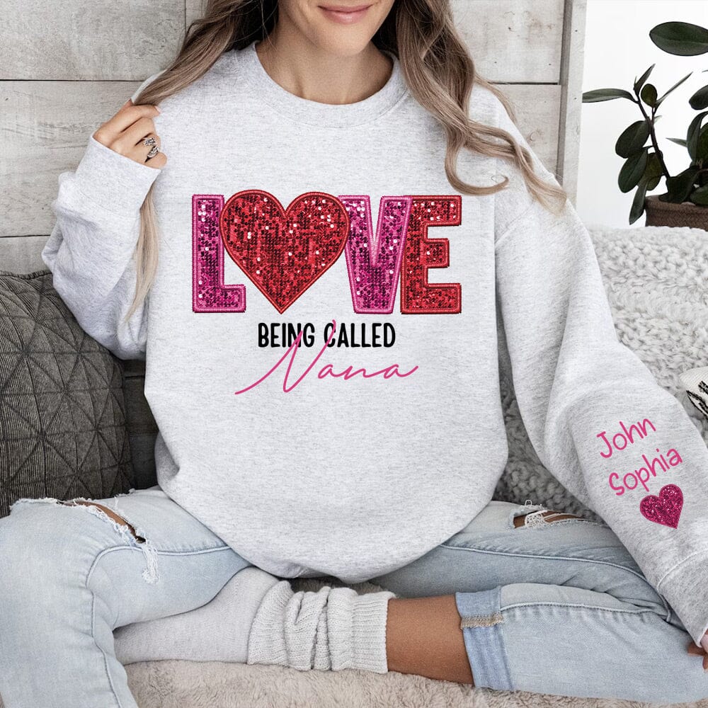 Personalized Printed Sweatshirt - Love Being Called Grandma - NTD20DEC23NY1 2d sweatshirt HumanCustom - Unique Personalized Gifts Made Just for You 